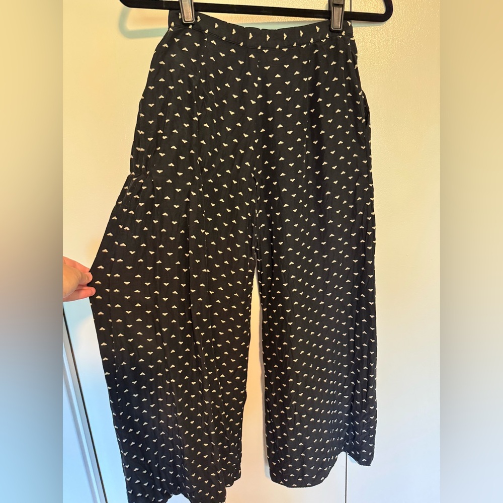 NORMA KAMALI Vintage Black and White Wide Leg Pants, Size 6